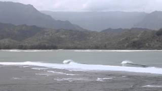 North Shore Surf  Hanalei Bay Kauai [upl. by Anihtyc998]