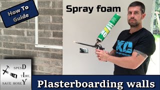 How to plasterboard walls the easy way with foam [upl. by Rosenblast]