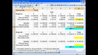 How To Calculate Net Present Value NPV in Excel 2003 [upl. by Gervais]