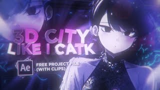 3D CITY TYPOGRAHPY Like ICATK Tutorial  After Effects AMV Tutorial FREE PROJECT FILE [upl. by Kirwin120]