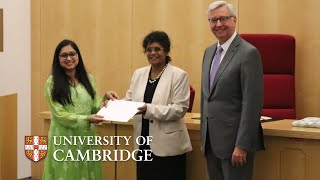 Prathiba M Singh Cambridge Law LLM Scholarship Award 2019 [upl. by Lexi]