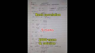 Rank correlation 2080 solution business statistics BBS first year correlation and regression analys [upl. by Westfahl89]