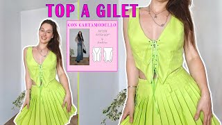 Come cucire un gilet  Tutorial di cucito facile step by step per creare top a gilet ✅ [upl. by Duky]