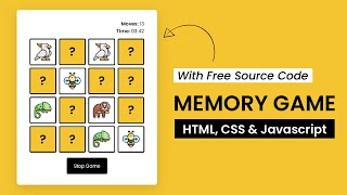 Memory Game Javascript Project  HTML CSS Javascript [upl. by Anihtyc]