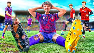 1 vs 1000 BOOTS in a YouTuber Football Match [upl. by Adniral]