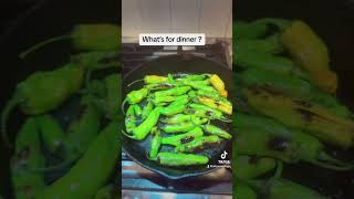 What’s for dinner  Blistered shishito peppers [upl. by Anelys]