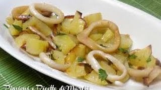 anelli di totani al forno con pataterings of squid with potatoes [upl. by Tadashi590]