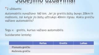 quotMatematika lengviauquot Judėjimo uždaviniai 3 pamoka 10 klasei [upl. by Aivatco547]