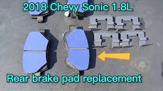 2018 Chevy Sonic 18L rear brake pad replacement [upl. by Nerrual]