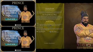 CIV 6 Live Yongle Reaction  Challenge of Jully  Yongle  China  Prince difficulty [upl. by Einuj]