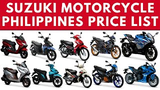 Suzuki Motorcycle Philippines Price List  All Bike Models Rates Today [upl. by Ainegul260]