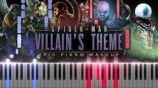 SpiderMan Villains Theme  Epic Piano MashupMedley Synthesia Piano TutorialSHEETS [upl. by Dinin]