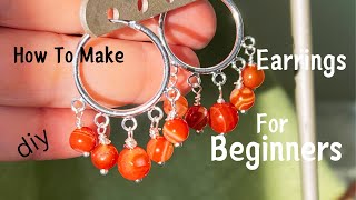 How To Make Earrings For Beginners  Wire Wrap Earring Tutorial Beginner Friendly [upl. by Rendrag]