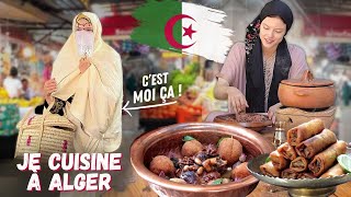 JE VAIS AU MARCHÉ VÉTU DU HAÏK AVANT DE CUISINER UNE SPÉCIALITÉ ALGÉROISE Tadjine el khokh 🇩🇿 [upl. by Kera851]