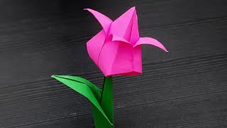 comment faire une tulipe en origami fleur en papier [upl. by Newbill]