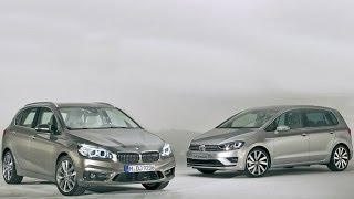 BMW 2er Active Tourer 2014 vs VW Golf Sportsvan 2014 [upl. by Nickles696]