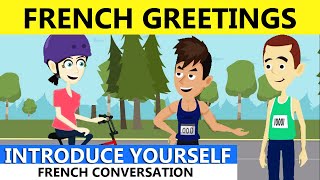 French Greetings and introductions conversation  French Speaking  French with Tama 45 [upl. by Raynell207]