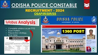 OSAP IRB 2024 TOPIC WISE SYLLABUS  PREPARATION STRATEGY  ODISHA POLICE RECRUITEMENT  1306 POST [upl. by Maxima]