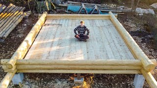 Building Log Cabin Floor Construction  One Man in an Off Grid Bush  EP 7 [upl. by Kwapong]