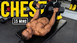 15 Minute Dumbbell Chest Workout No Bench  Build amp Burn 9 [upl. by Thetes748]