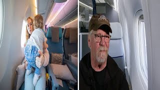 Mother Gives Up Plane Seat For Veteran Turns Pale When She Realizes Who He Is [upl. by Nnylamme558]