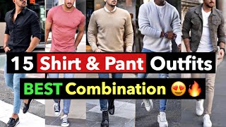 15 Shirt and PantJeans Outfit Combination  Best Colours for Men Clothing  2024 Outfit Ideas [upl. by Maggie]