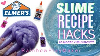 TESTING ELMERS SLIME RECIPE HACKS Under 7 MINUTES MAKE PERFECT SLIME [upl. by Ardnasxela]