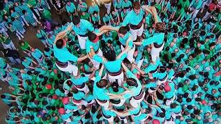 Castellers de Vilafranca  Intent desmuntat quot9d9fquot Concurs Castells 2024 [upl. by Siradal]