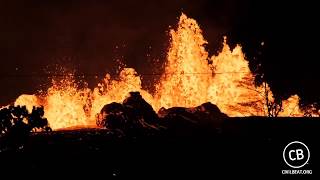 Kilauea Lava Flow Activity In Lower Puna May 19 2018 [upl. by Htessil475]