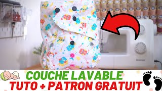 TUTO COUTURE DEBUTANT  COUCHE LAVABLE  PATRON GRATUIT [upl. by Llerihs]