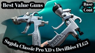 Sagola Classic Pro XD v Devilbiss FLG5 14 SGK 600 BV Great Value Spray Guns [upl. by Aneetak427]