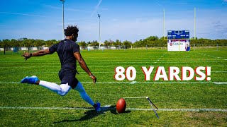 THE LONGEST FIELD GOAL I’VE EVER KICKED 80 YARDS [upl. by Ynnos411]