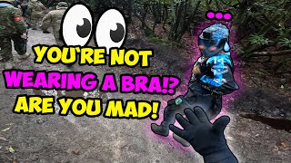 Shes Playing All NATURAL 😳👀 Airsoft Funny Moments amp Fails [upl. by Pammie227]