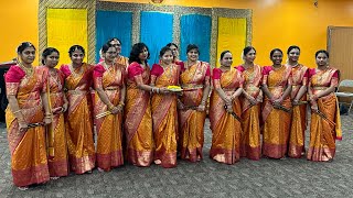 Bhogi special kolatam  గొబ్బియల్లో గొబ్బియల్లో కోలాటం  USA 🇺🇸 bhogi sambaralu [upl. by Anawit]