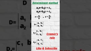 Cramers rule  Determinant Method shorts [upl. by Pineda326]