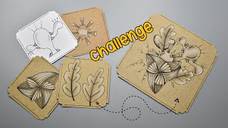 Combine 4 Tangles Together  Part 4  Challenge yourself  Zentangle Patterns [upl. by Gaddi]