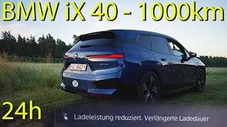 BMW iX xDrive40  1000km 24h 8x Laden bis der Akku aufgibt  Bei Tesla Laden  Übernachten im Auto [upl. by Adnamar]