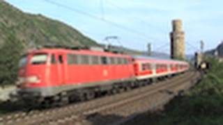 Bahnen bei Oberwesel am Rhein ERS BR189 2x BR101 BR110 SBB Cargo Re482 BR145 [upl. by Campman]