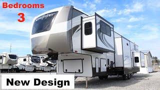 Brand New Bunkhouse Fifth Wheel RV Floor Plan 2023 Forest River Sandpiper 3990FL [upl. by Hortensa]