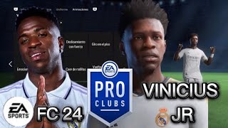 Vinicius JR EA FC 24Pro Clubs Face CreationFIFA 24 Clubes Pro Lookalike [upl. by Leirda]