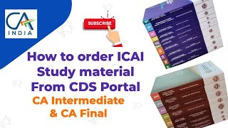 How to order ICAI Study Material  ICAI Module  ICAI Books  ICAI New Syllabus Books  Inter Final [upl. by Skell589]