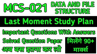 MCS 021 Important Questions and topics  MCS 021 Solved Questions Paper  Mcs 021 June 24 exam [upl. by Nanaek]