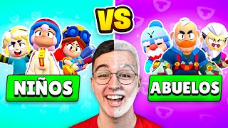 MINIJUEGOS NIÑOS vs ABUELOS en MODO CREATIVO 😱🤶🏻 Brawl Stars [upl. by Fonzie273]