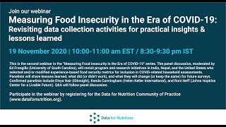 Measuring Food Insecurity in the Era of COVID19 Revisiting data collection activities [upl. by Adleme80]