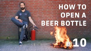 Beer tricks  How to open a beer bottle 10 [upl. by Eillod]