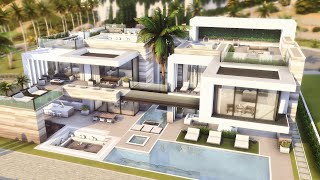 MODERN MEGA MANSION Luxury Millionaire Villa  No CC Sims 4 Speed Build [upl. by Steep]