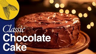 Chocolate Cake with Rich Chocolate Ganache—Christmas Special Easy Cake Recipe [upl. by Sokram]