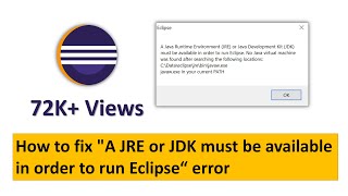 How to fix error quotA JRE or JDK must be available in order to run Eclipsequot  Java [upl. by Ashatan249]