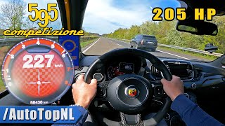 205HP ABARTH 595 Competizione TOP SPEED on AUTOBAHN by AutoTopNL [upl. by Alyss776]