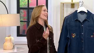 Driftwood Jeans Shayna Button Front Shirt Jacket on QVC [upl. by Yme]